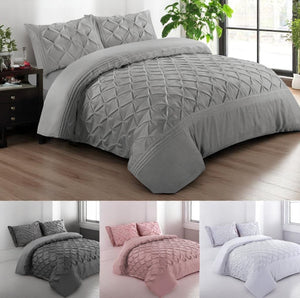 Deluxe Pinch Pleated Bedding Set – 100% Microfiber Comfort | Includes Pillowcases
